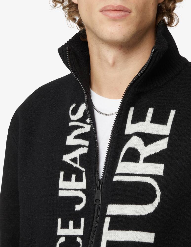 Versace Jeans Couture Cardigan in lana e cashmere con cerniera - Nero - immagine 4 Versace Jeans Couture Cardigan in lana e cashmere con cerniera - Nero - immagine 4
