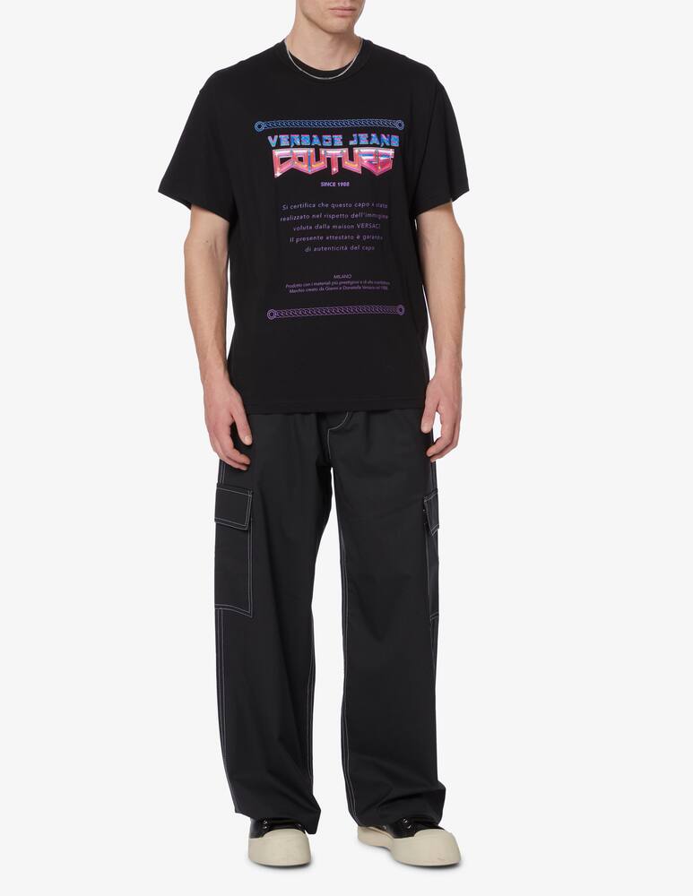 rinascente Versace Jeans Couture Warranty label galaxy logo t-shirt - Black