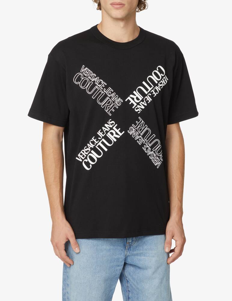 Versace Jeans Couture Checked maxi logo t-shirt - Black - picture 1 Versace Jeans Couture Checked maxi logo t-shirt - Black - picture 1