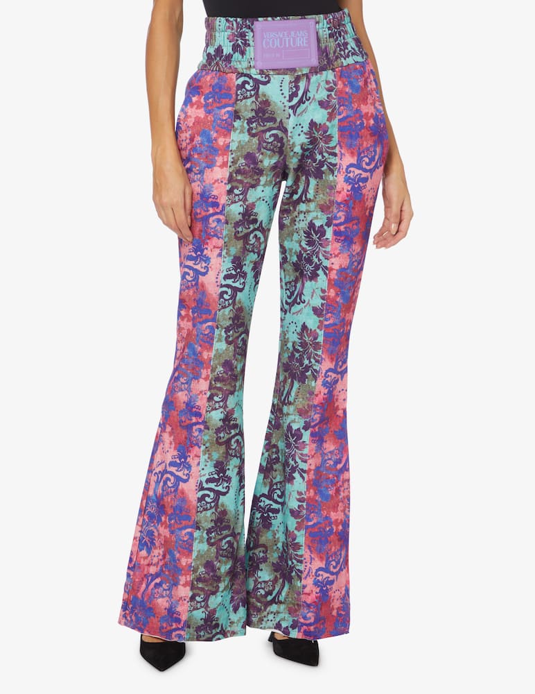 rinascente Versace Jeans Couture Fleece cotton flare trousers - Multi