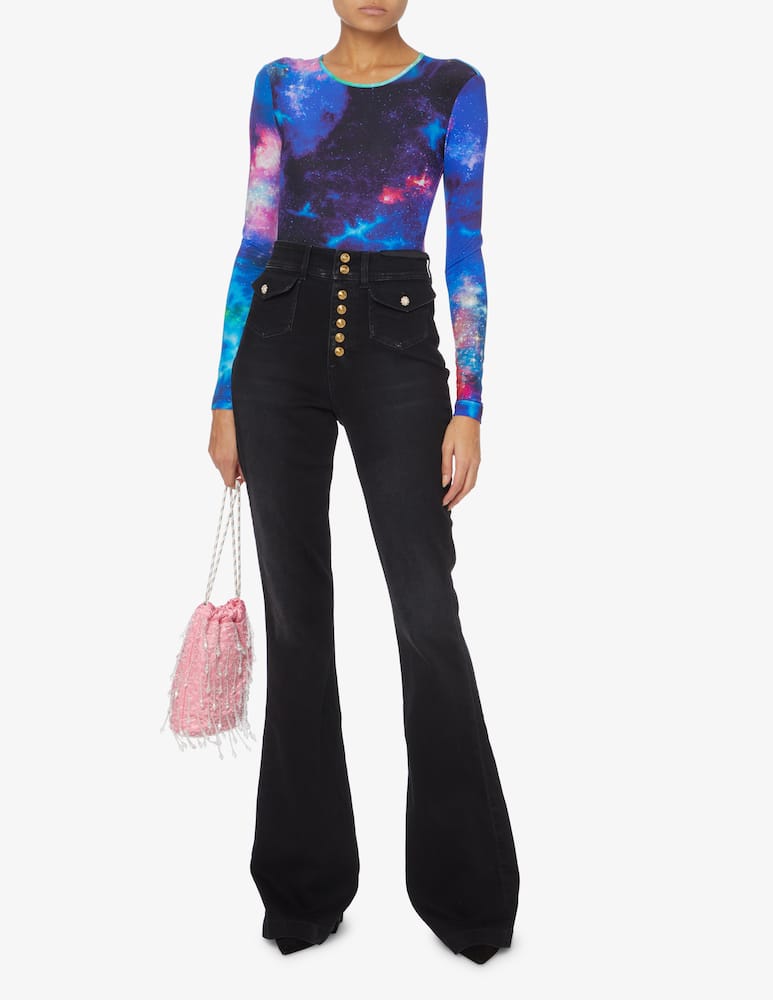 rinascente Versace Jeans Couture Jeans flare a vita alta con bottoni - Nero