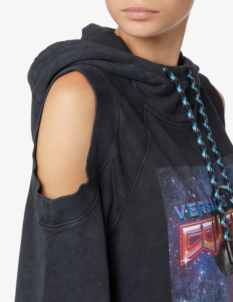 rinascente Versace Jeans Couture Felpa con cappuccio in cotone - Nero