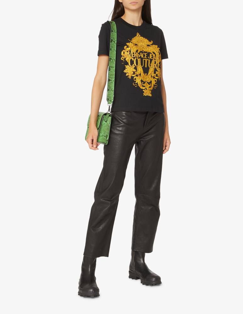rinascente Versace Jeans Couture Cotton t-shirt with crystals - Black