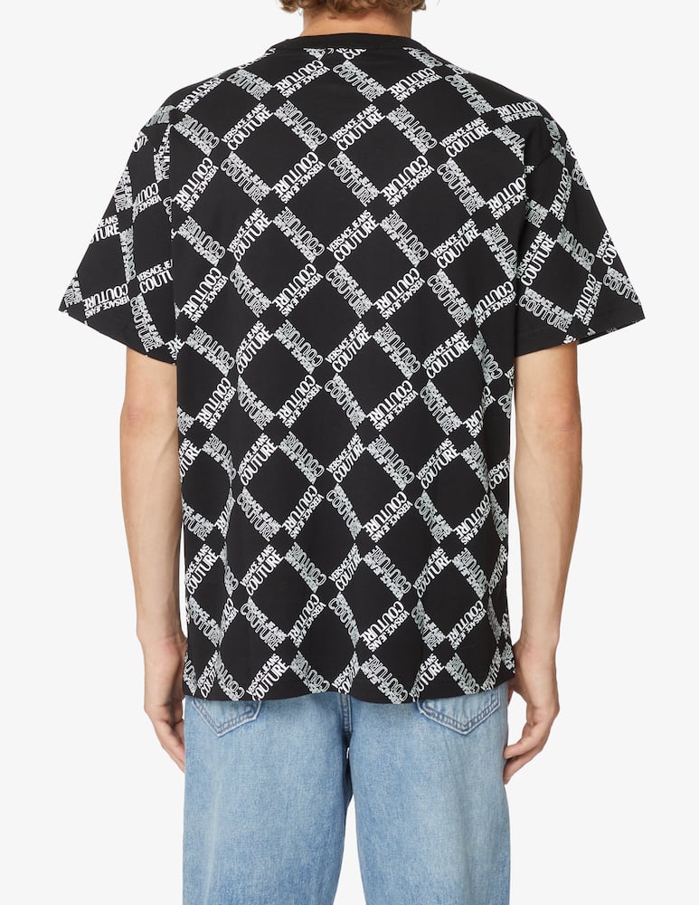 rinascente Versace Jeans Couture Maglietta con logo a quadri - Nero