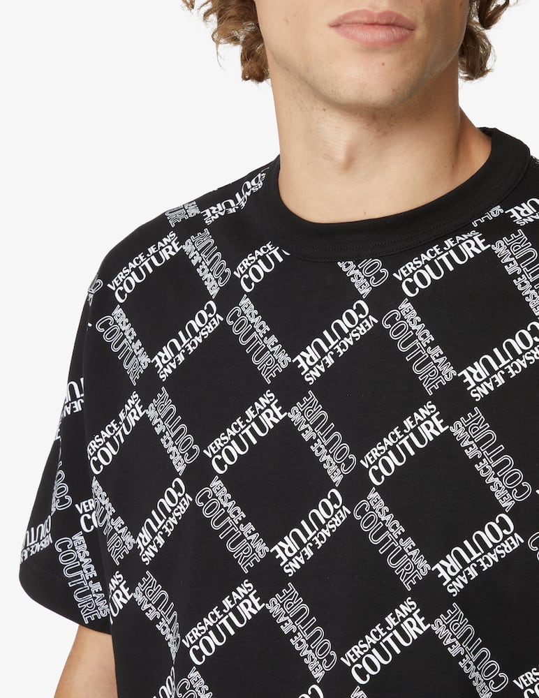 rinascente Versace Jeans Couture Maglietta con logo a quadri - Nero