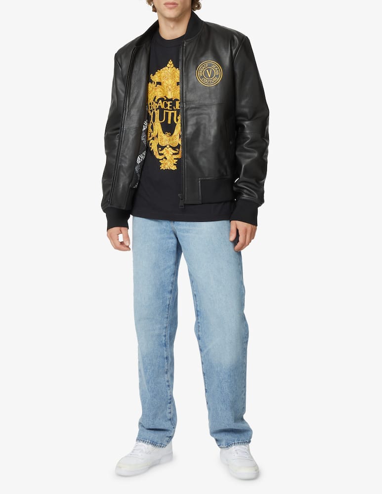 rinascente Versace Jeans Couture Leather bomber jacket - Black