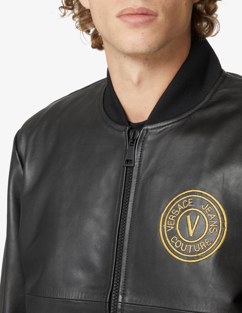 rinascente Versace Jeans Couture Leather bomber jacket - Black
