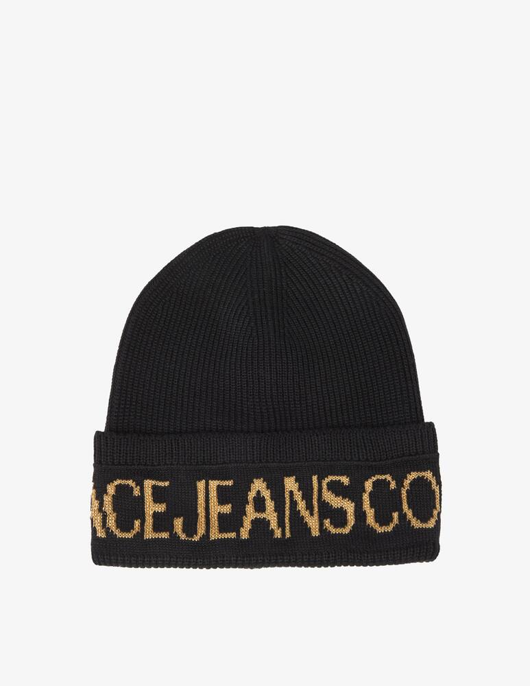 rinascente Versace Jeans Couture Cappello beanie con scritta - Nero