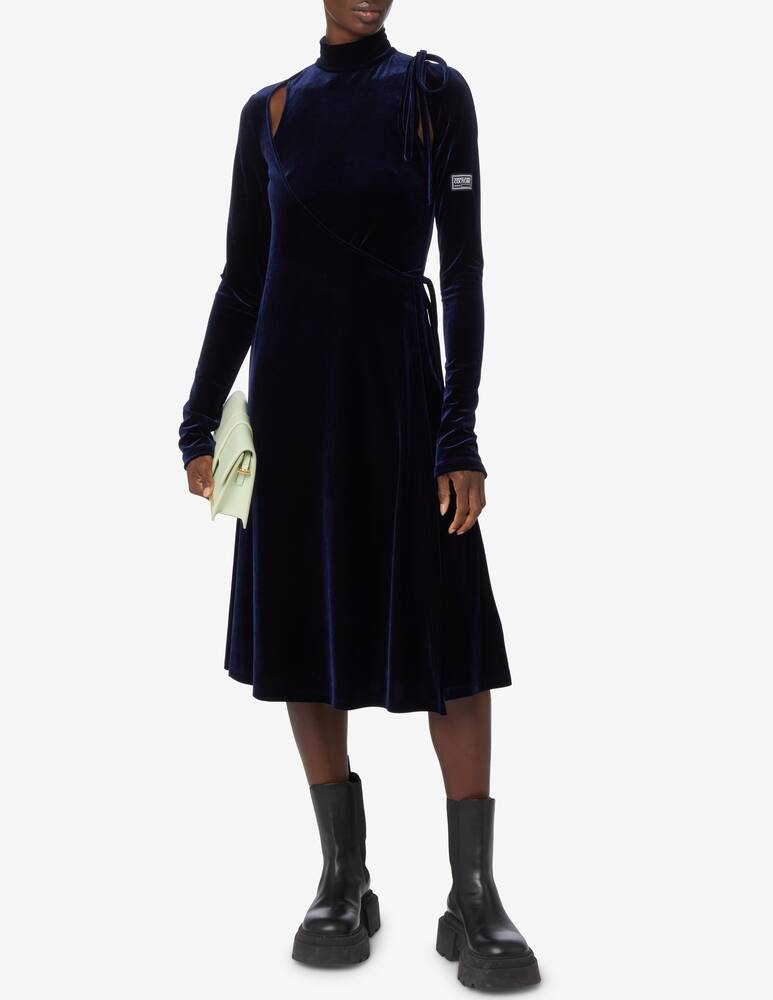 Versace Jeans Couture Abito midi in velluto - Blu - immagine 1 Versace Jeans Couture Abito midi in velluto - Blu - immagine 1