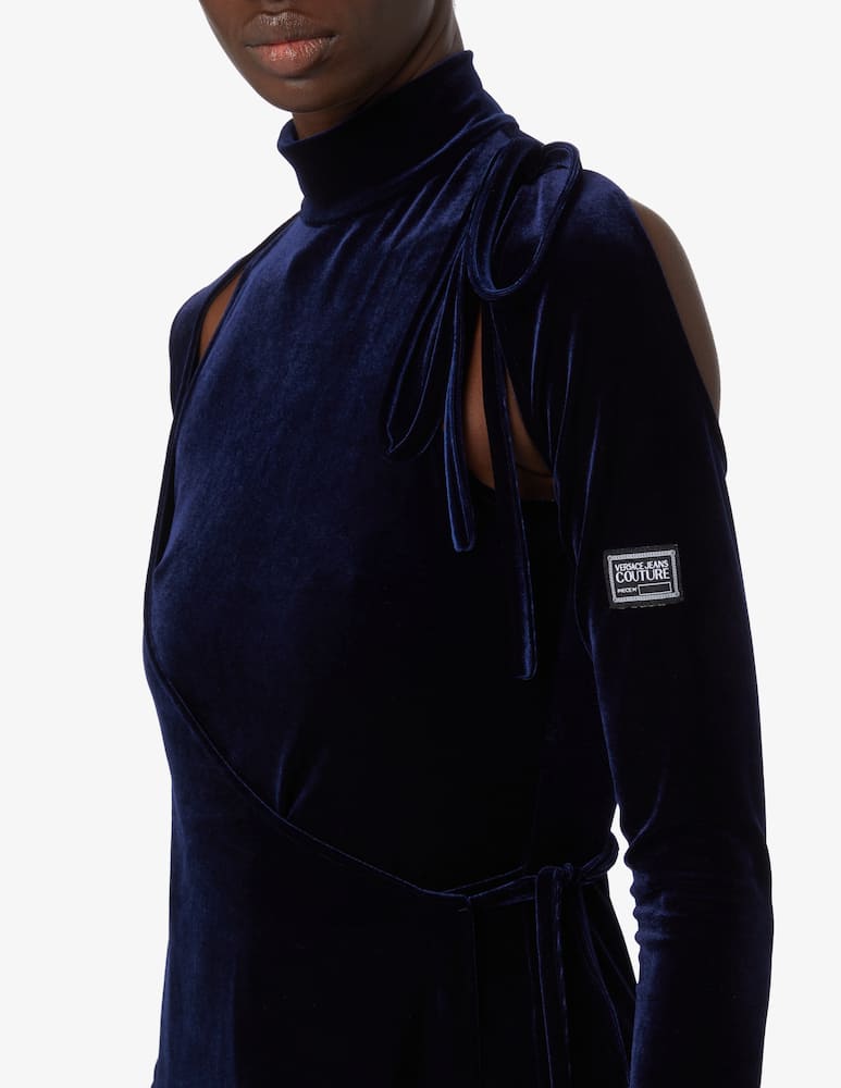 rinascente Versace Jeans Couture Velvet midi skirt - Blue