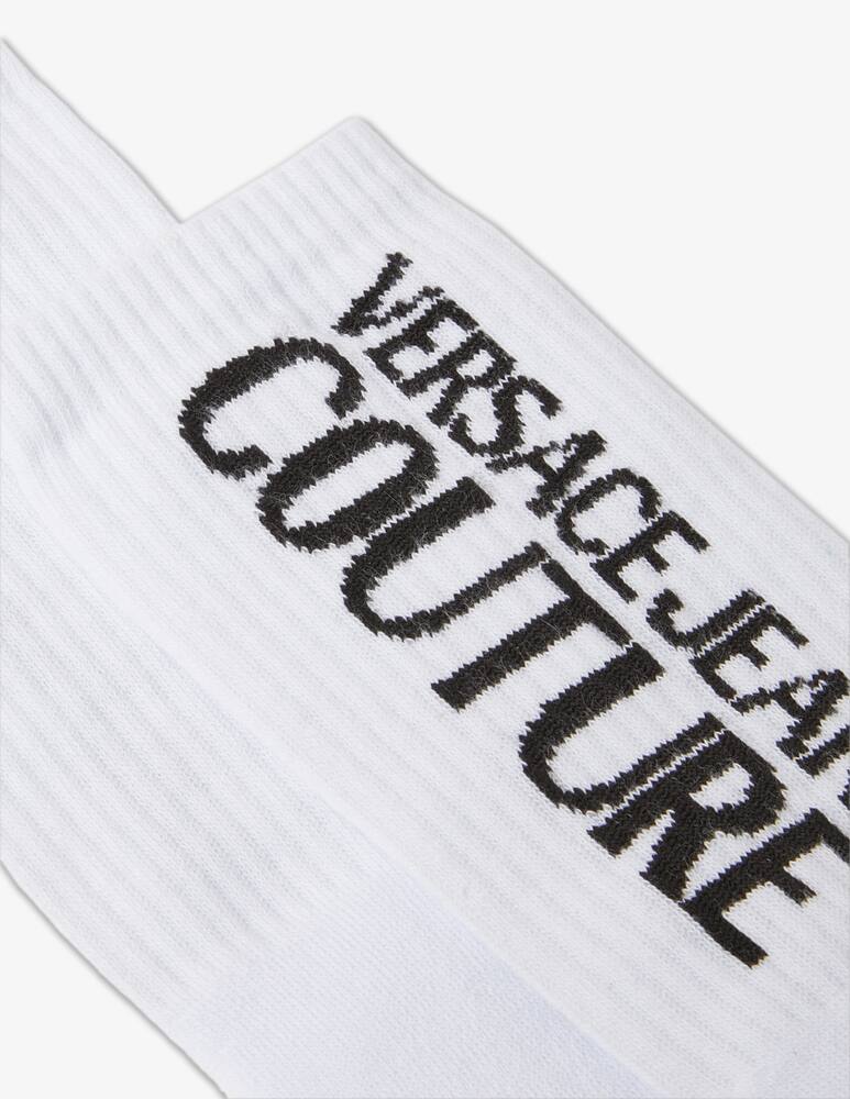 rinascente Versace Jeans Couture Sock vertical logo - White