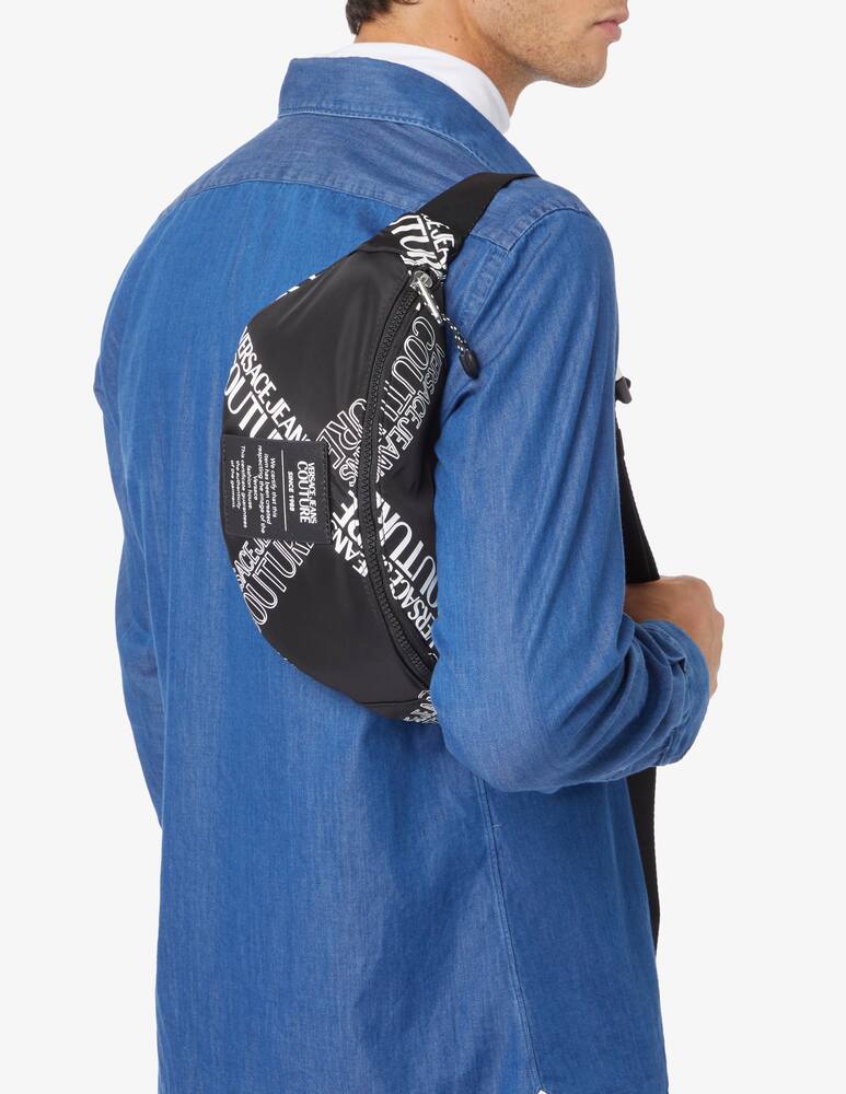 rinascente Versace Jeans Couture Nylon logo main waistbag - Black