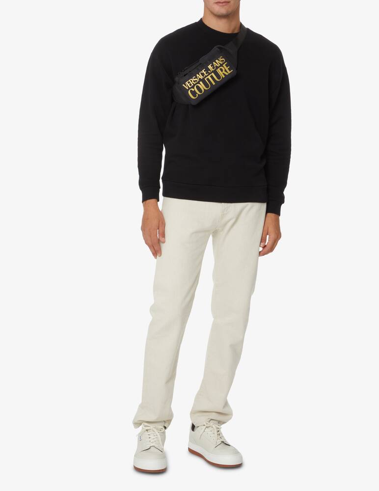 rinascente Versace Jeans Couture Marsupio in nylon con scritta - Nero