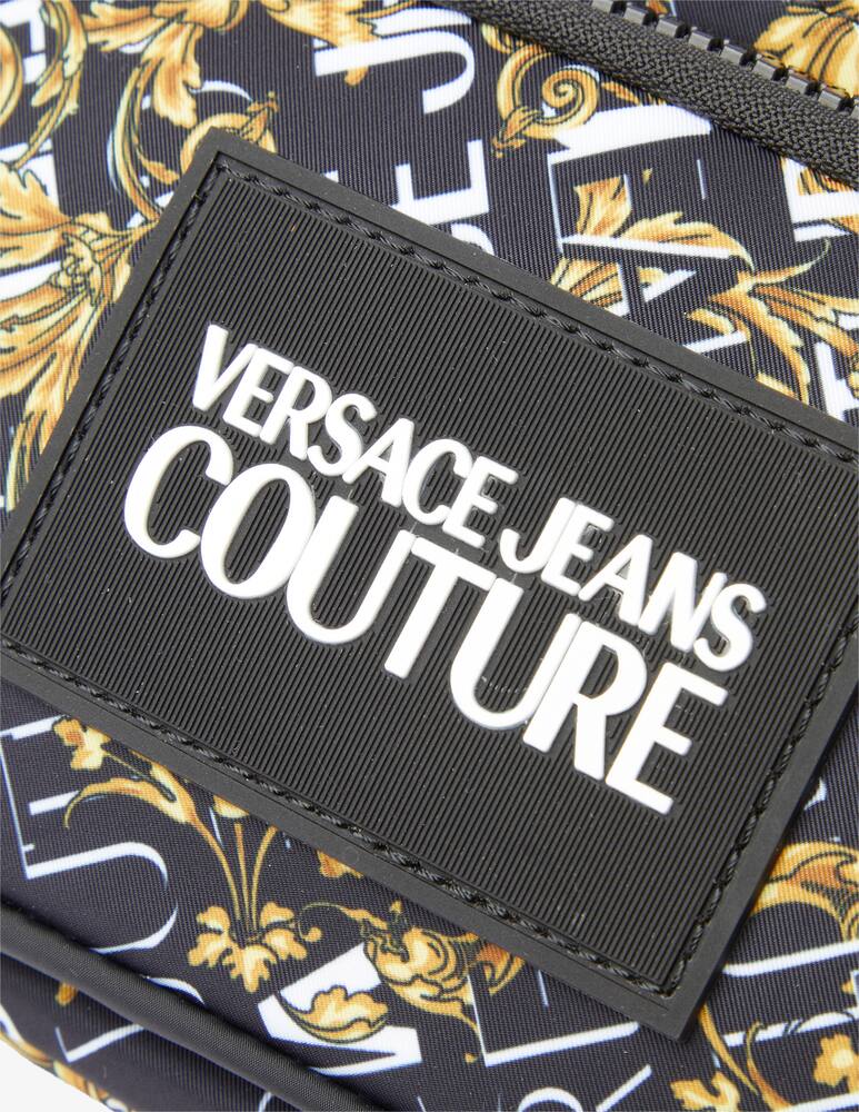 rinascente Versace Jeans Couture Marsupio in nylon con scritta - Nero