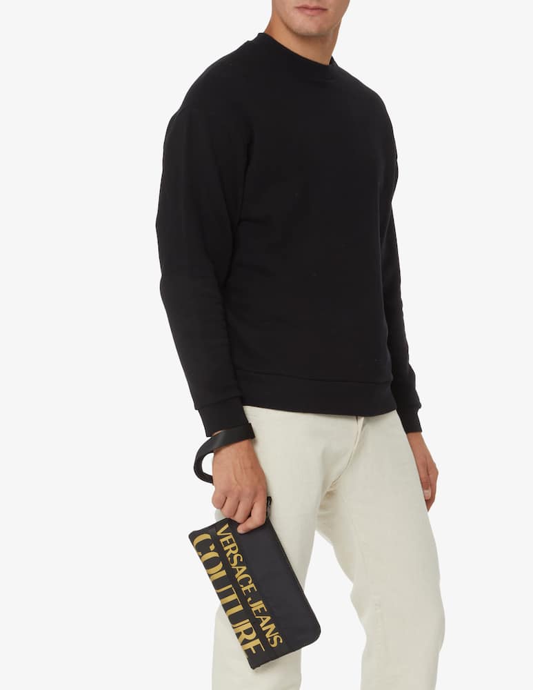 rinascente Versace Jeans Couture Nylon pouch with logo - Black