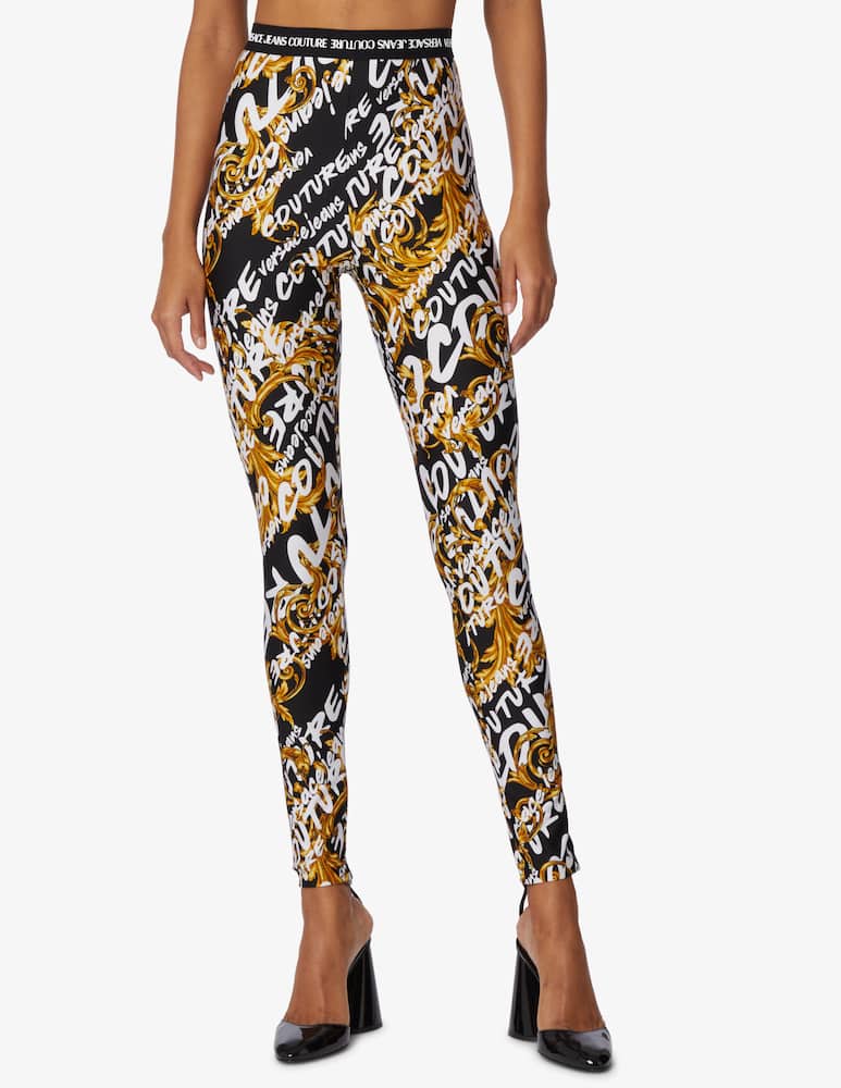 rinascente Versace Jeans Couture Leggings con logo - Nero