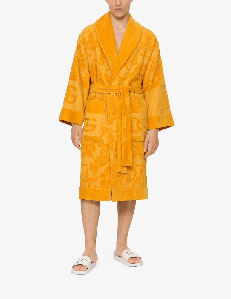 rinascente Dolce & Gabbana Accappatoio in Spugna di Cotone Jacquard - Giallo