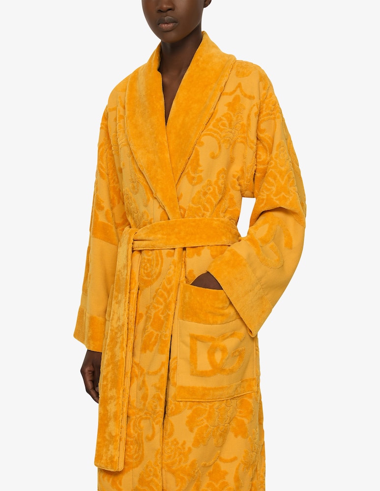 rinascente Dolce & Gabbana Accappatoio in Spugna di Cotone Jacquard - Giallo