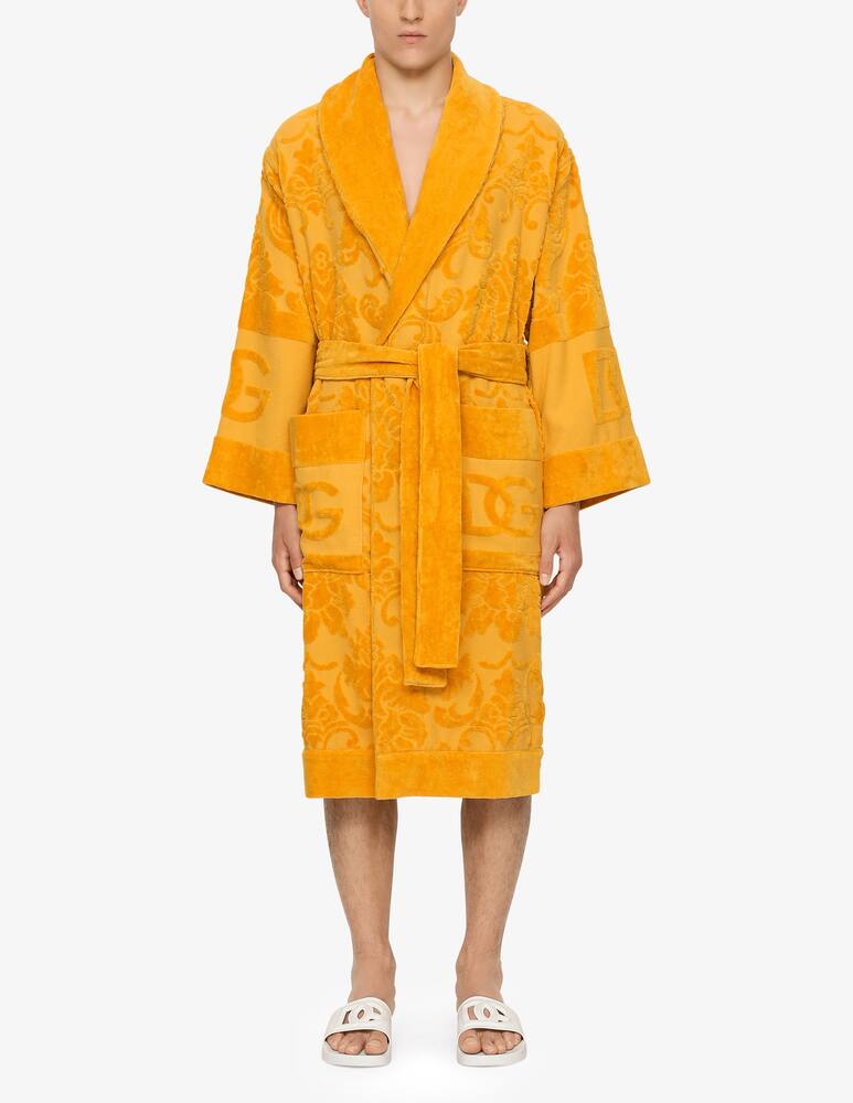 rinascente Dolce & Gabbana Accappatoio in Spugna di Cotone Jacquard - Giallo