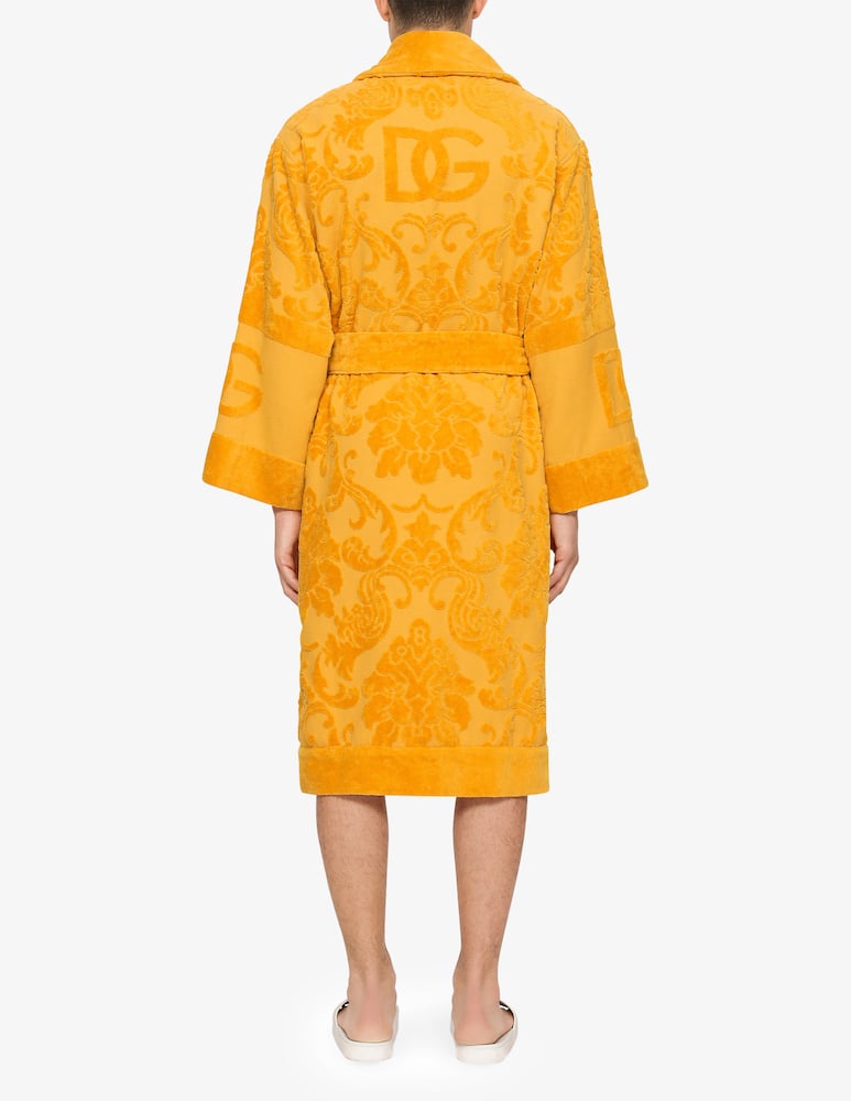 rinascente Dolce & Gabbana Accappatoio in Spugna di Cotone Jacquard - Giallo