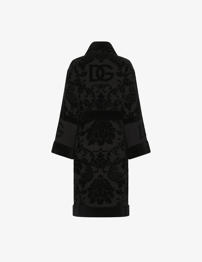 rinascente Dolce & Gabbana Accappatoio in Spugna di Cotone Jacquard - Nero