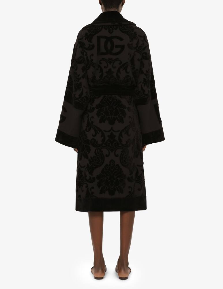 rinascente Dolce & Gabbana Accappatoio in Spugna di Cotone Jacquard - Nero