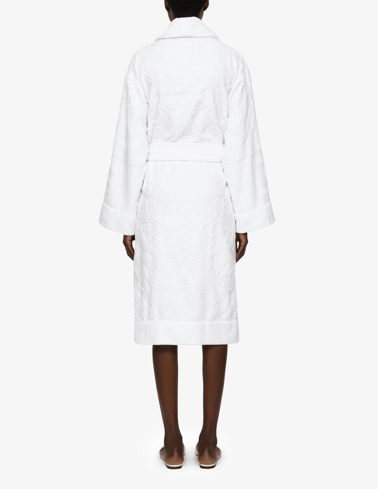 rinascente Dolce & Gabbana Bath Robe in Terry Cotton Jacquard - White
