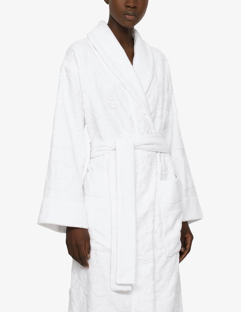 rinascente Dolce & Gabbana Bath Robe in Terry Cotton Jacquard - White