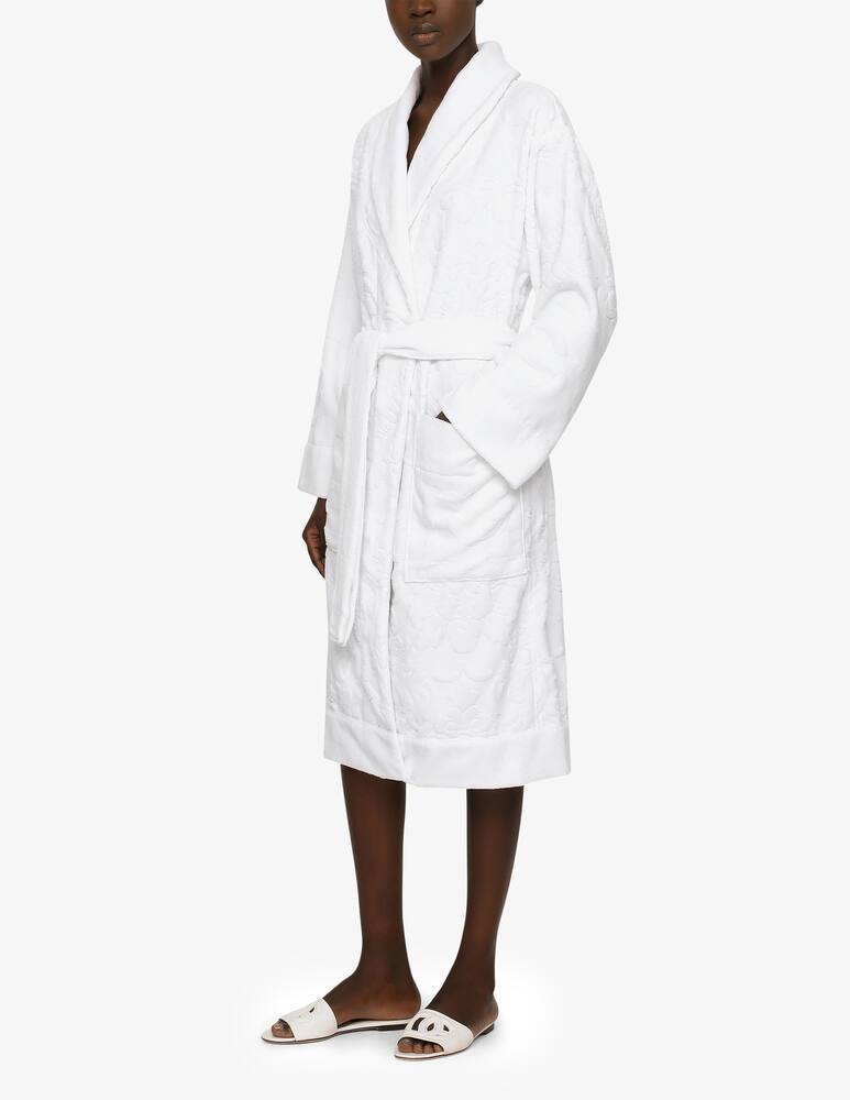 rinascente Dolce & Gabbana Bath Robe in Terry Cotton Jacquard - White