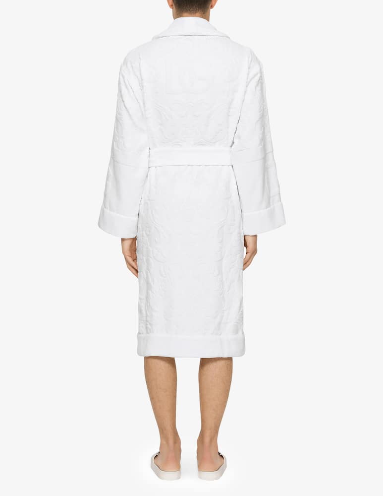 rinascente Dolce & Gabbana Bath Robe in Terry Cotton Jacquard - White