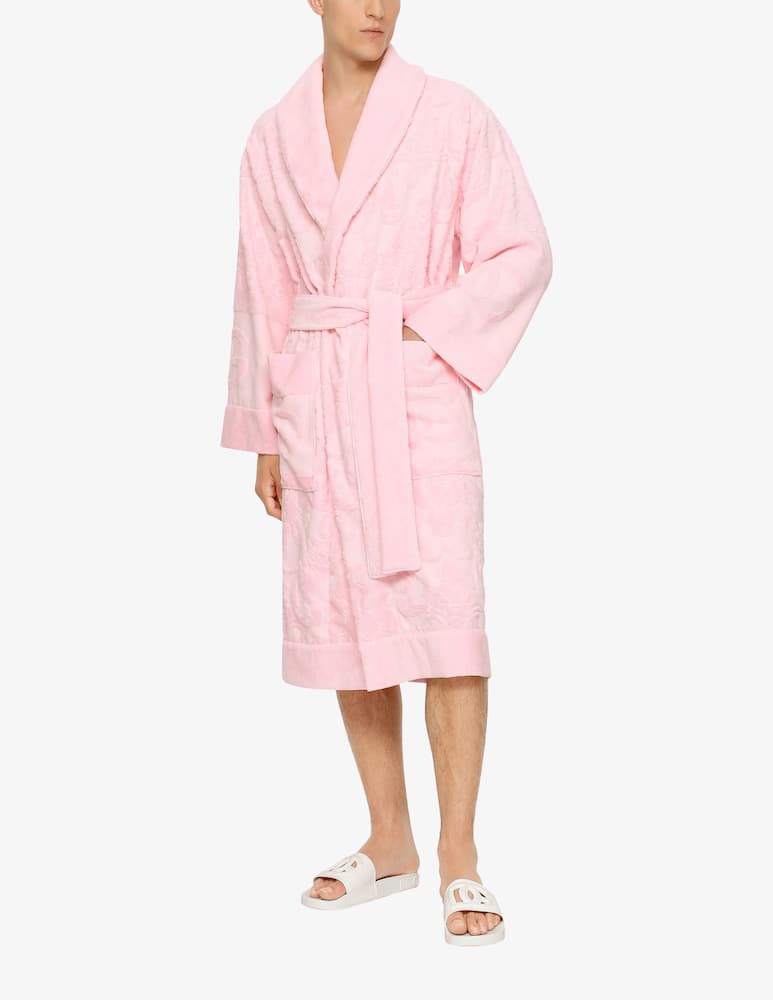 rinascente Dolce & Gabbana Accappatoio in Spugna di Cotone Jacquard - Rosa