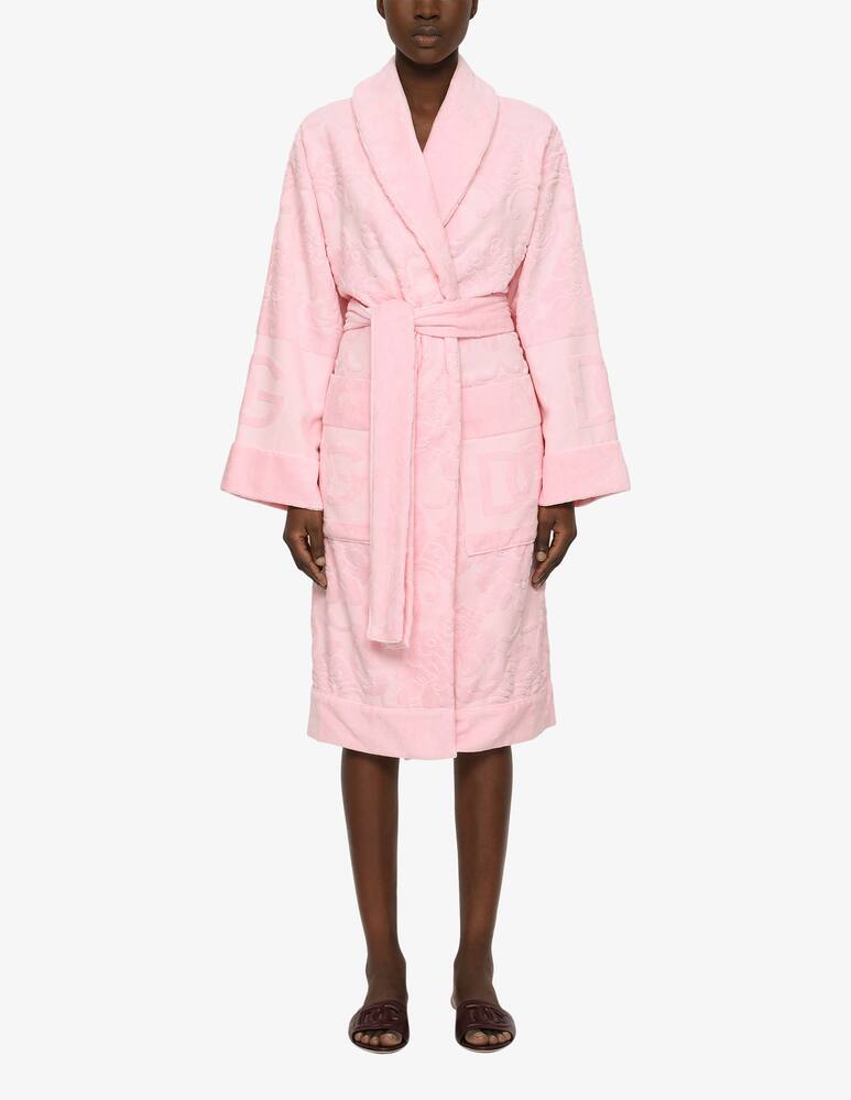 rinascente Dolce & Gabbana Accappatoio in Spugna di Cotone Jacquard - Rosa