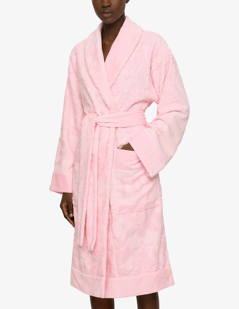 rinascente Dolce & Gabbana Accappatoio in Spugna di Cotone Jacquard - Rosa