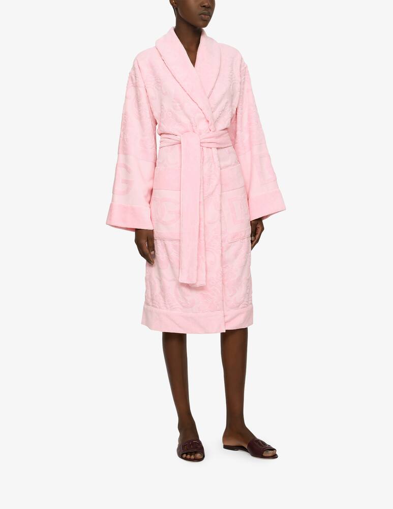 rinascente Dolce & Gabbana Accappatoio in Spugna di Cotone Jacquard - Rosa