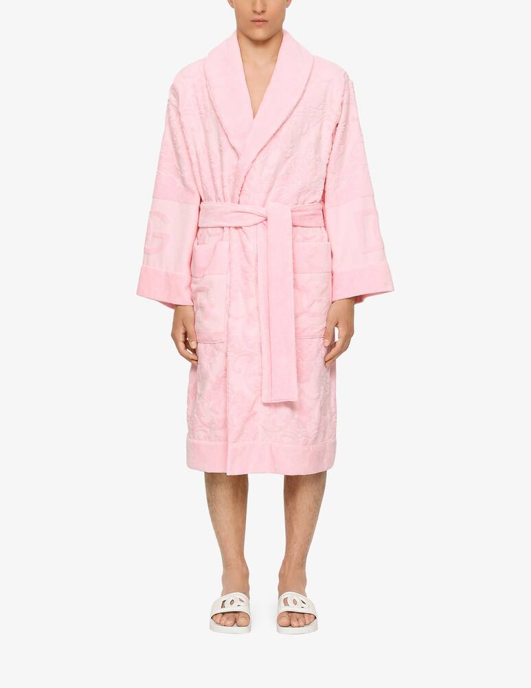 rinascente Dolce & Gabbana Accappatoio in Spugna di Cotone Jacquard - Rosa