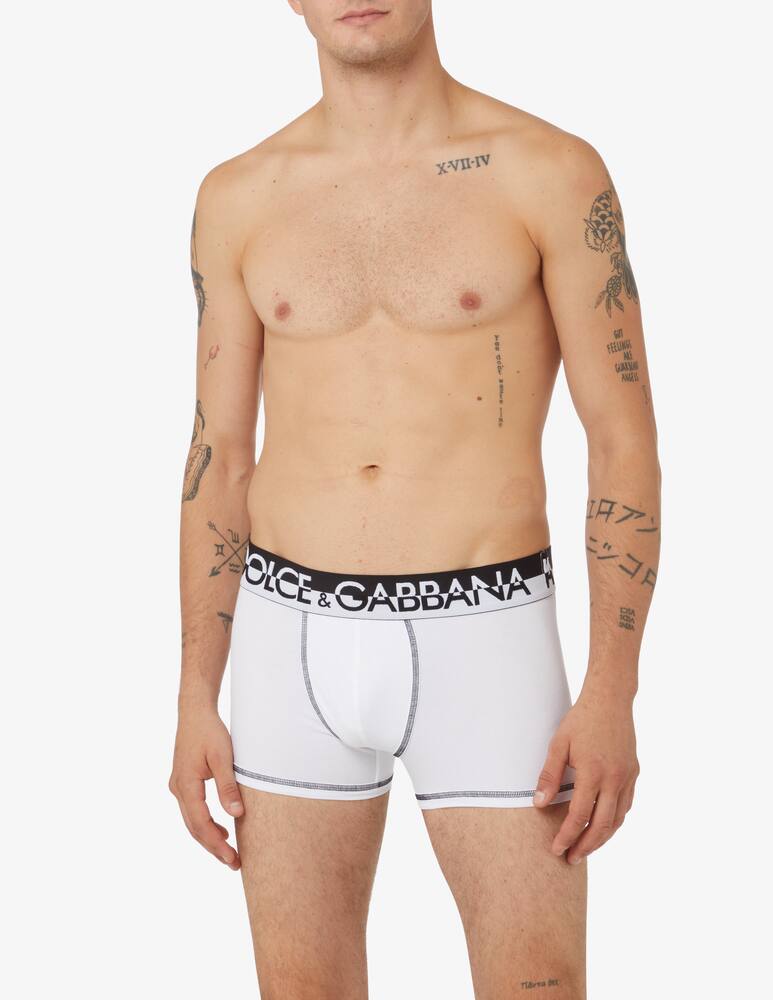 rinascente Dolce & Gabbana Bicolor elastic band trunk - White