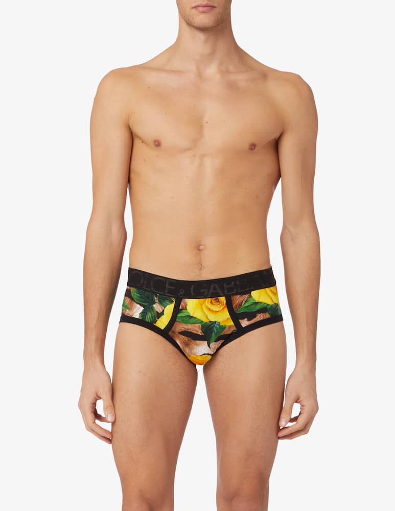 rinascente Dolce & Gabbana Yellow rose tiger brief - Black