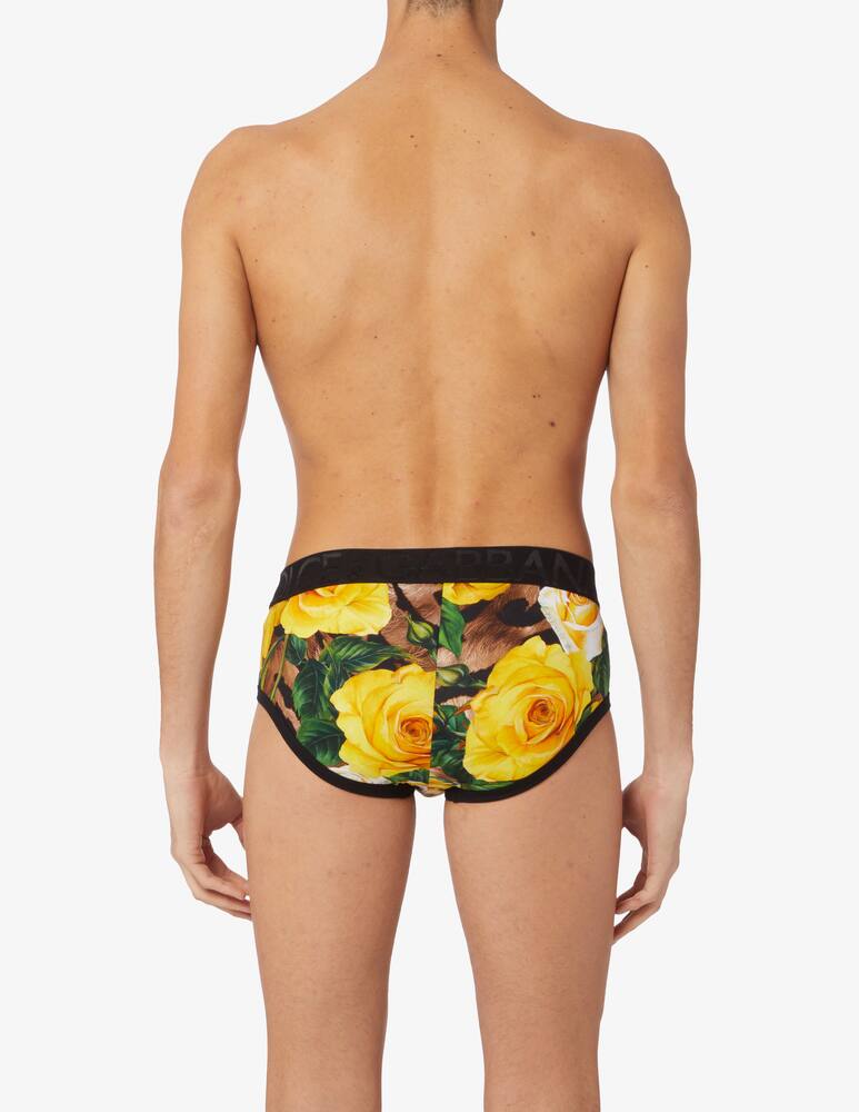 rinascente Dolce & Gabbana Yellow rose tiger brief - Black