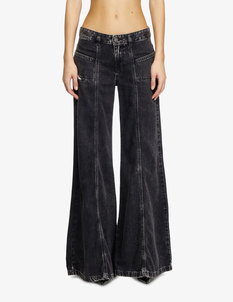 rinascente Diesel D-akii palazzo front black jeans