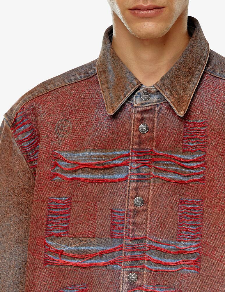 rinascente Diesel Simply over denim trompe print shirt