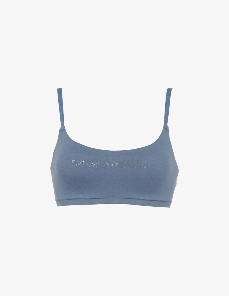 Emporio Armani Reggiseno bralette imbottito con logo Essential - immagine 1 Emporio Armani Reggiseno bralette imbottito con logo Essential - immagine 1