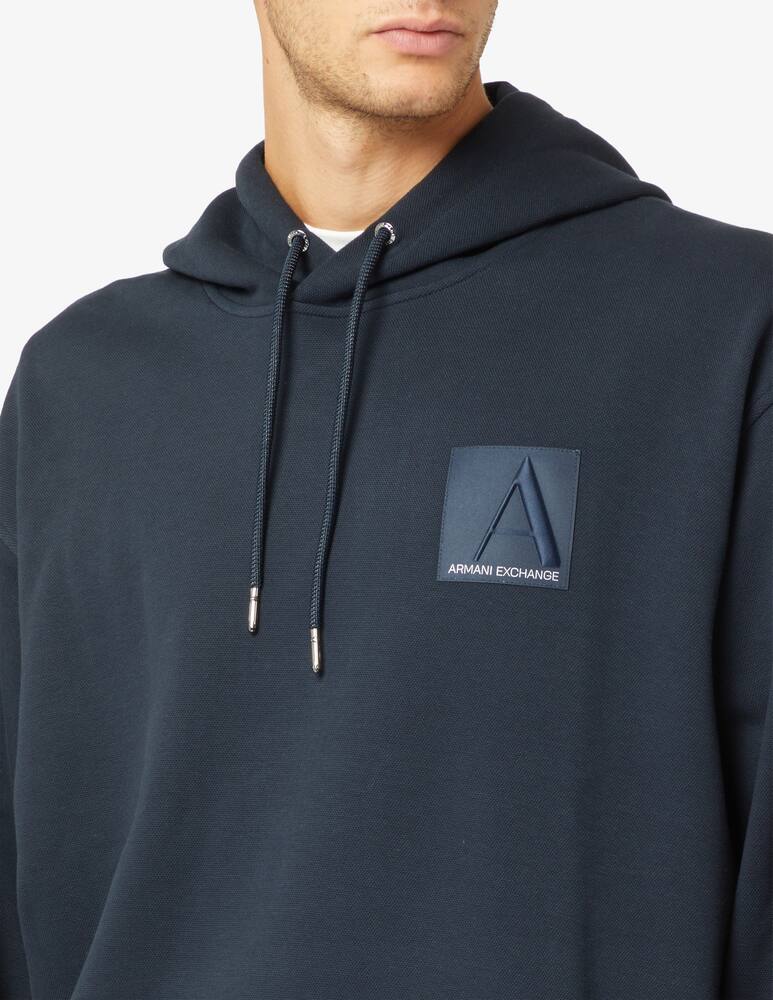 rinascente Armani Exchange Hoodie piquet patch ax lat a-line