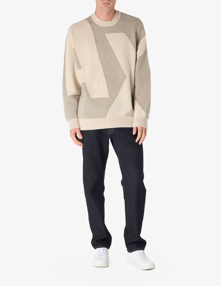 rinascente Armani Exchange Maglia girocollo misto lana big ax all over