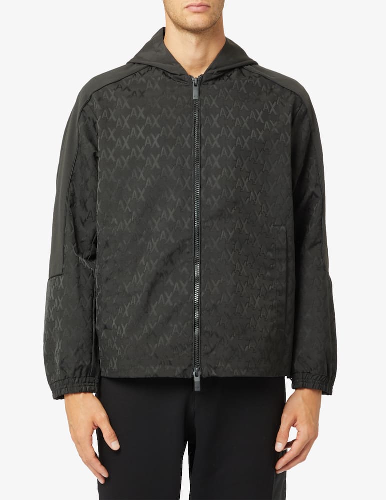 Armani Exchange Giacca con cappuccio jacquard all over - immagine 1 Armani Exchange Giacca con cappuccio jacquard all over - immagine 1