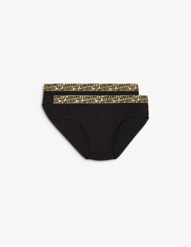 Emporio Armani 2-pack brief all over shiny logoband pack xmas - picture 1 Emporio Armani 2-pack brief all over shiny logoband pack xmas - picture 1