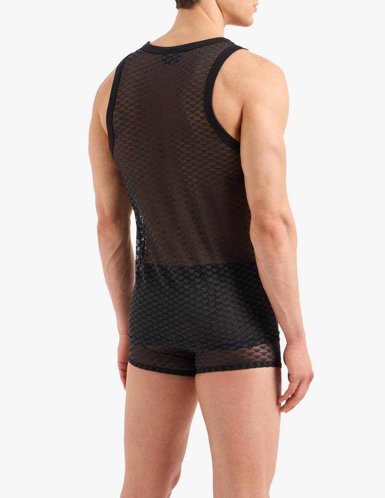 rinascente Emporio Armani Canotta jacquard eagle mesh rete