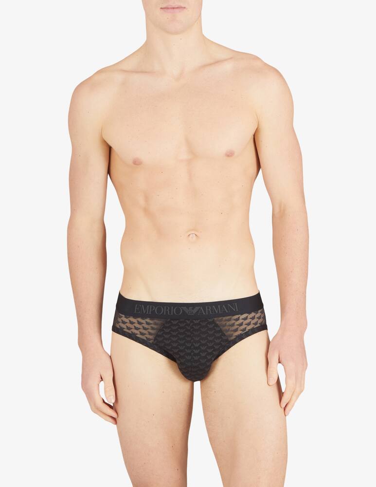 rinascente Emporio Armani Brief jacquard eagle mesh rete