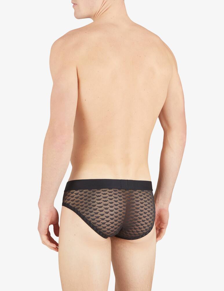 rinascente Emporio Armani Brief jacquard eagle mesh rete