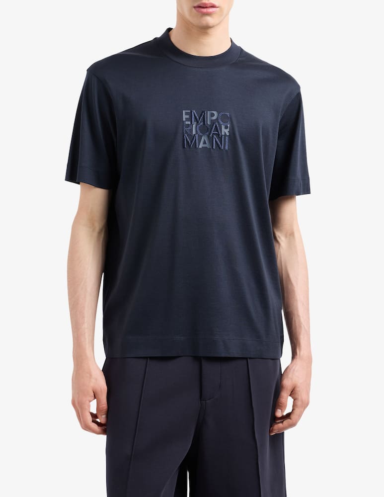 Emporio Armani Maglietta lettering quadrato - immagine 1 Emporio Armani Maglietta lettering quadrato - immagine 1