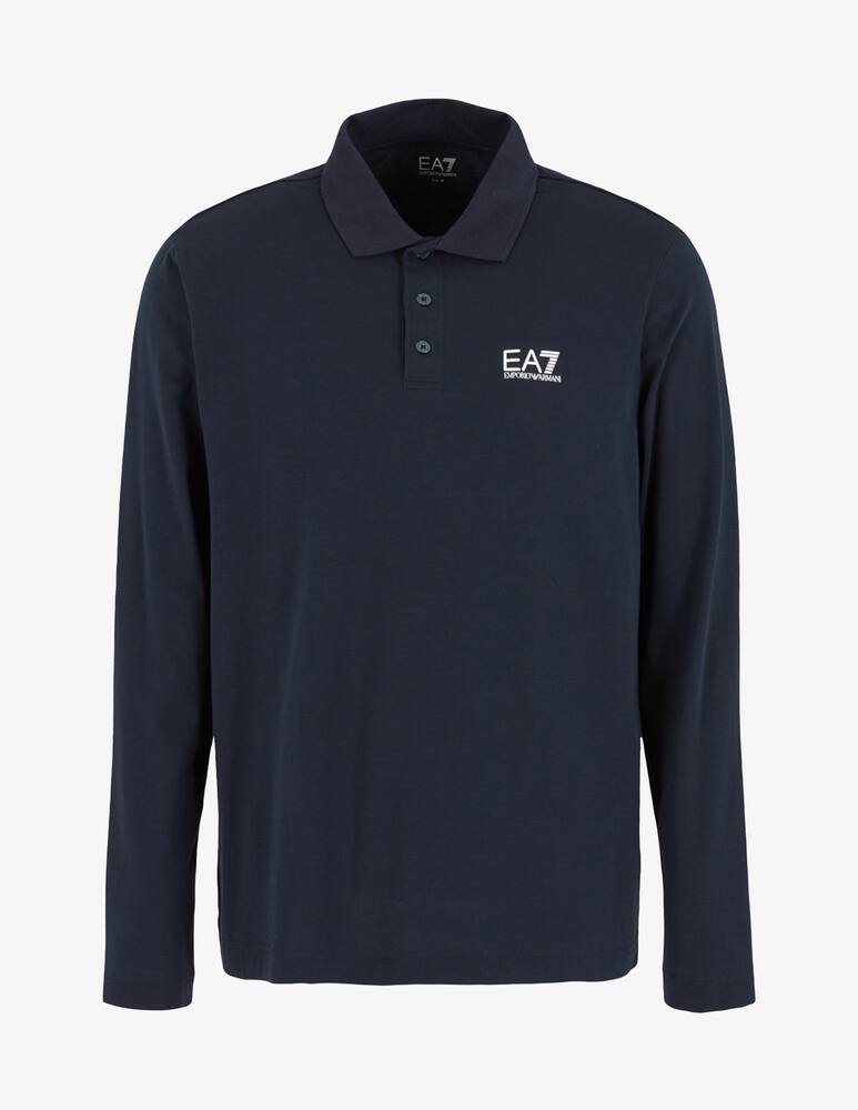 EA7 Polo manica lunga slim fit stretch con logo - immagine 1 EA7 Polo manica lunga slim fit stretch con logo - immagine 1